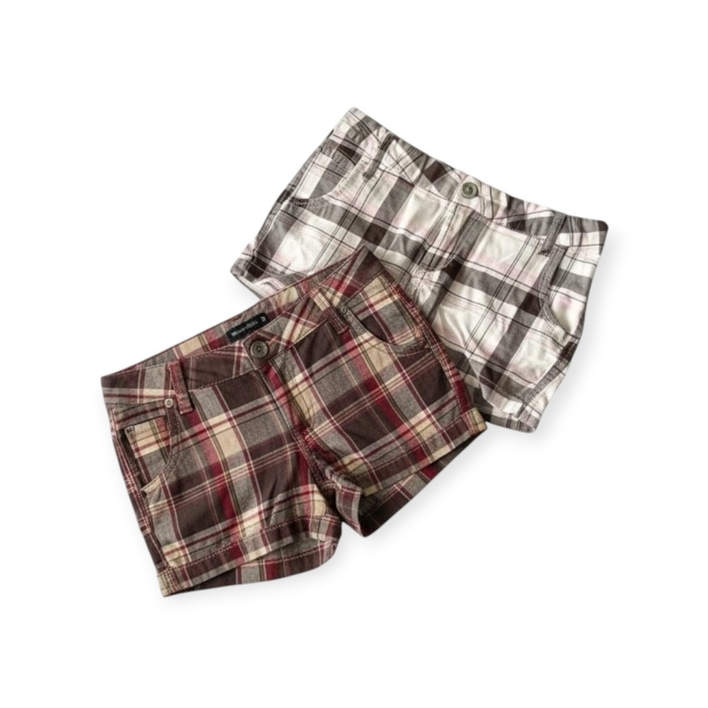 Freestyle Revolution ☀︎︎2 Pair Stretch Cotton Plaid Shorts ☀︎︎ Girl’s 12 ☀︎ XXS - Picture 11 of 16